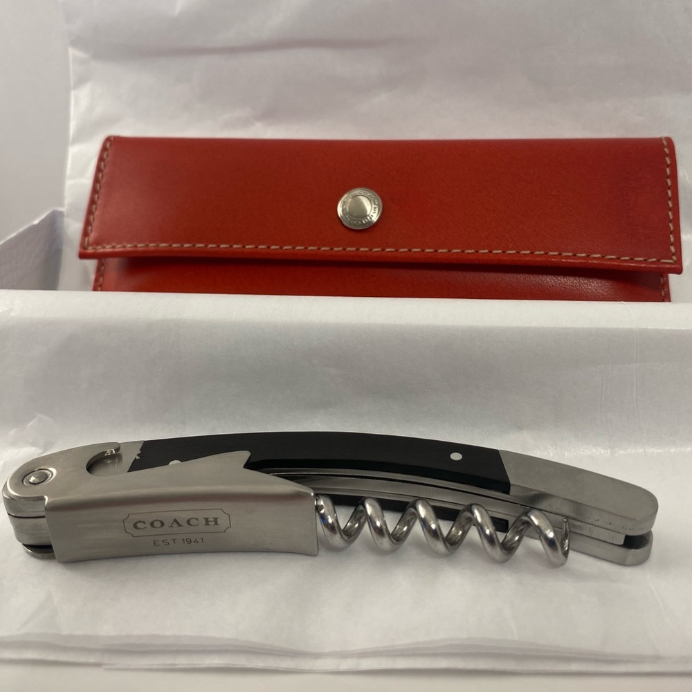 COACH || Wine Key w Leather Case || Hard to Find Set